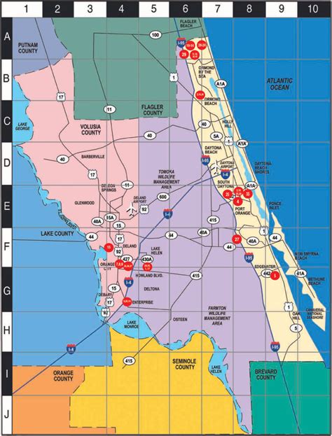 Western Florida County Map - Volusia • mappery