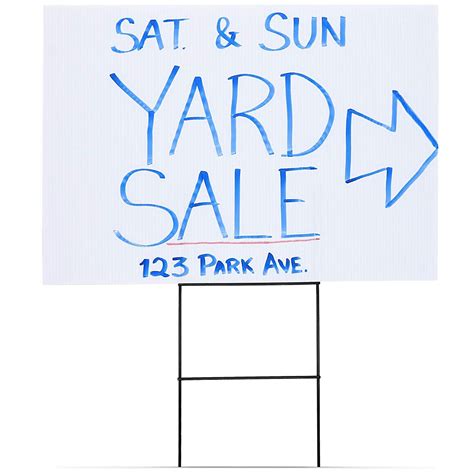 6-Pack Blank Corrugated Plastic Yard Lawn Signs with Stakes, 12 X 17 ...