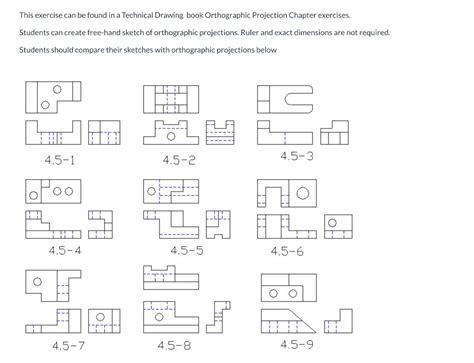 Orthographic Projection Exercises With Answers