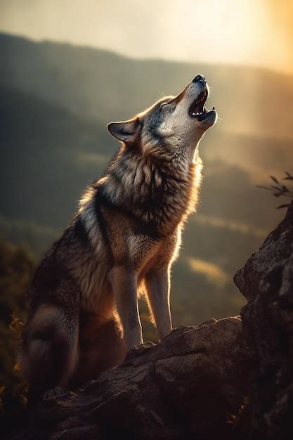 Premium AI Image | A wild wolf howling