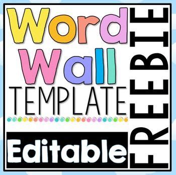 FREE Editable Word Wall Template | Word wall activities, Word wall ...