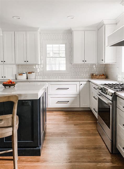 white-kitchen-with-white-tile-backsplash - Lovely Lucky Life