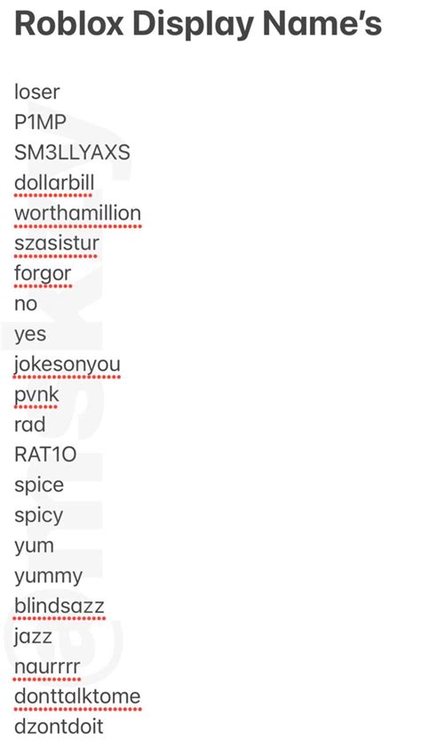 Roblox Display Name’s | Roblox user name ideas, Usernames for instagram ...