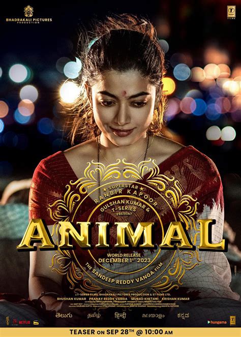 Animal New Poster Rashmika Mandanna First Look Out Now