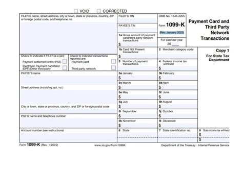 1099-K Form 2023 - Payment Card and Third-Party Network Transactions