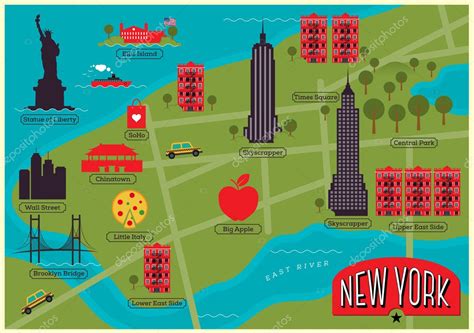 New York Landmarks Map - Camile Violetta