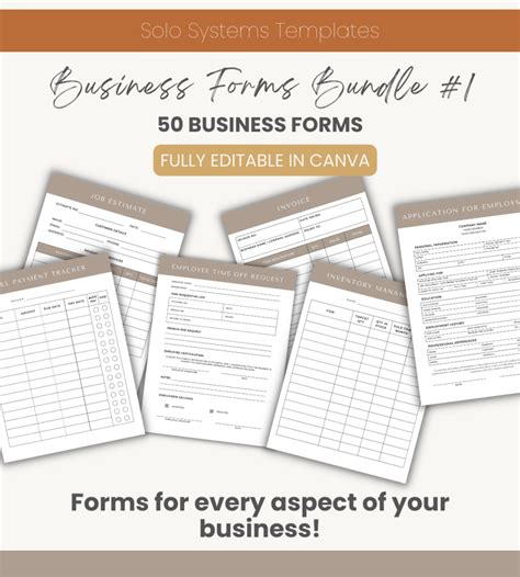 50 Editable Business Forms – Solo Systems Templates