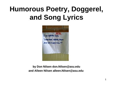 (PDF) Humorous Poetry