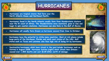 Hurricanes, Typhoons & Cyclones: Interactive Google Slides +2 Worksheets