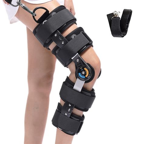 Buy Hinged Knee Brace ROM Knee Immobilizer Brace Post Op Orthopedic ...