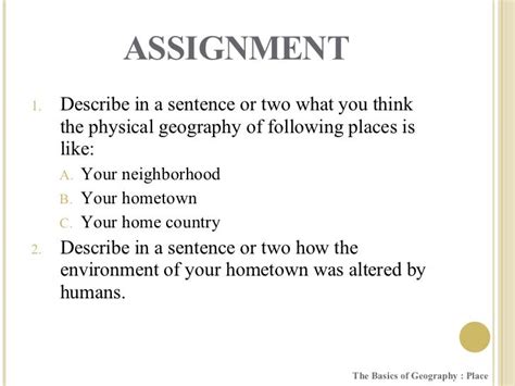 Geography - The Basics - Place