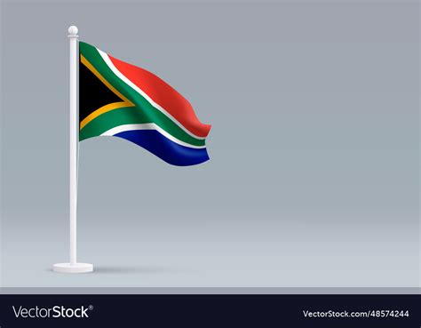 3d realistic national south africa flag isolated Vector Image