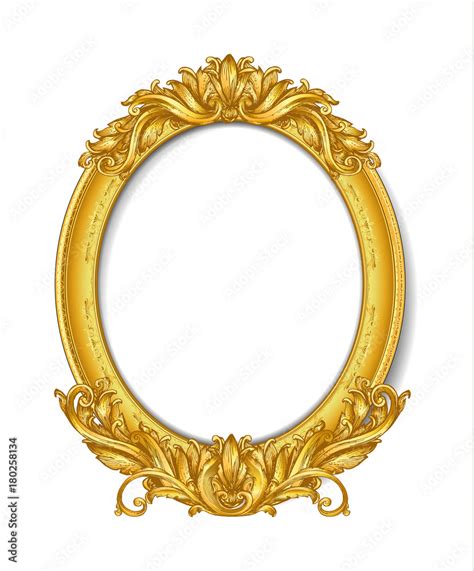 oval gold vintage picture frame Stock Vector | Adobe Stock