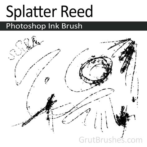 Splatter Reed - Photoshop Ink Brush - Grutbrushes.com