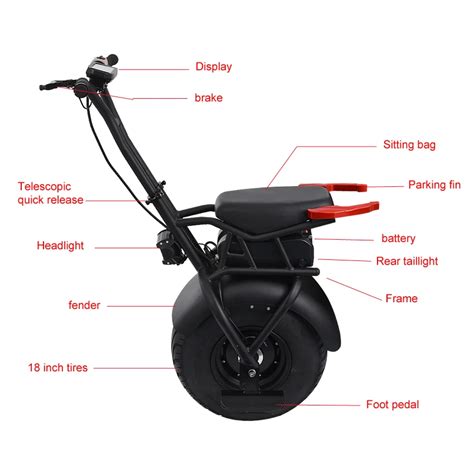 Big Wheel Adult Electric Bicycle One Wheel Electric Motorcycle 1000w ...