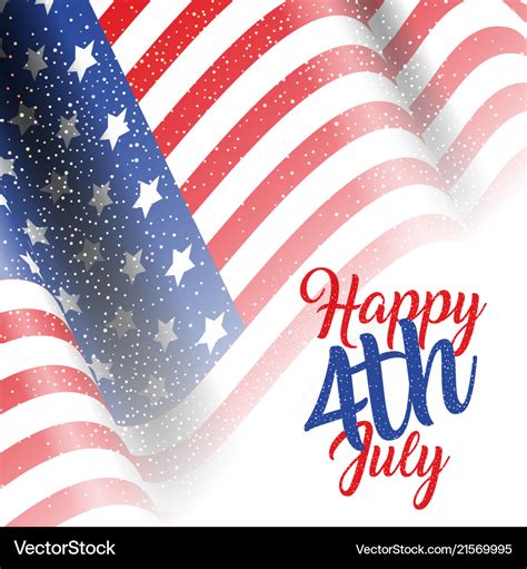 4th july background with american flag Royalty Free Vector