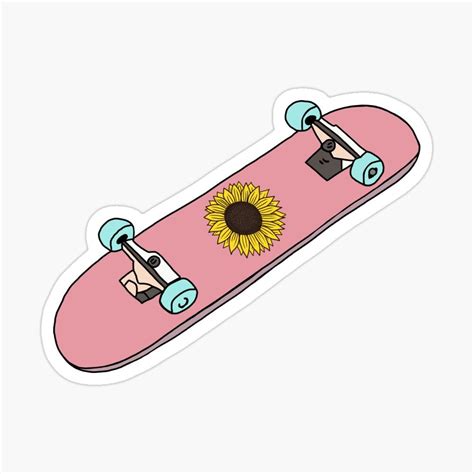 "Aesthetic Pastel Sunflower Skateboard " Sticker for Sale by ...