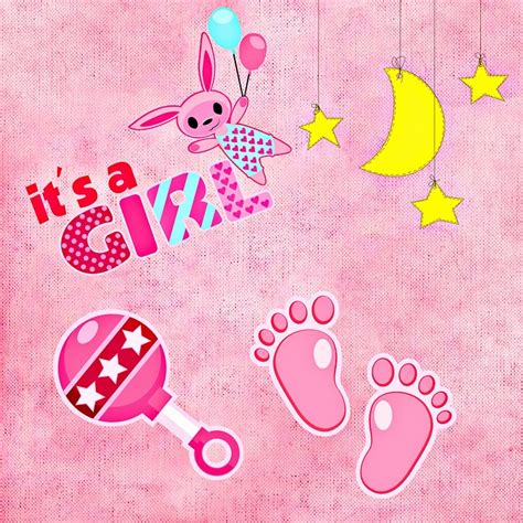 71 Desain Background Kartu Ucapan Kelahiran Bayi Perempuan free...