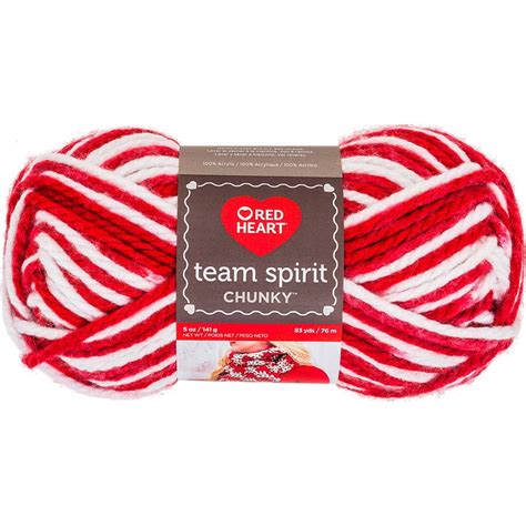 Red Heart Team Spirit Chunky Yarn, Red and White - Walmart.com ...