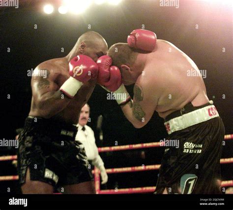 Danish Boxer Brian Nielsen and Mike Tyson boxing in the heavy weight ...