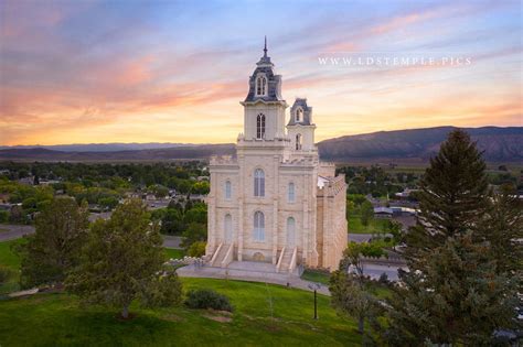 manti-temple-colors-of-sunset - LDS Temple Pictures