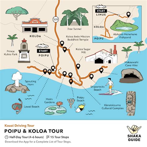 Kauai Maps - 8 Kauai Maps - Get points of interest, major attractions ...