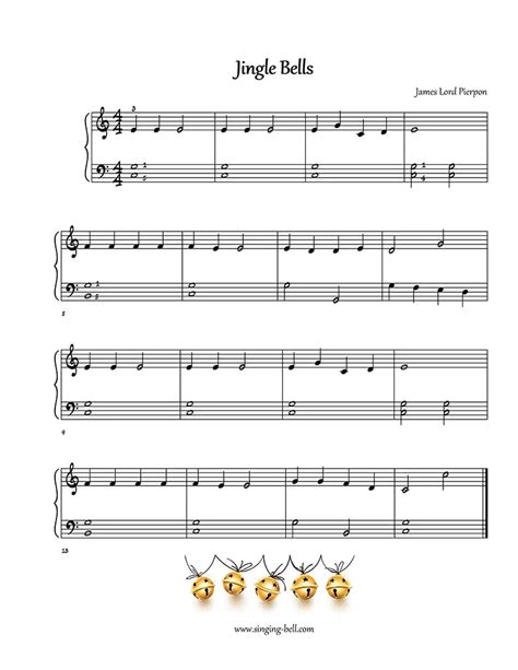 Jingle Bells | Free Easy Piano Sheet Music PDF