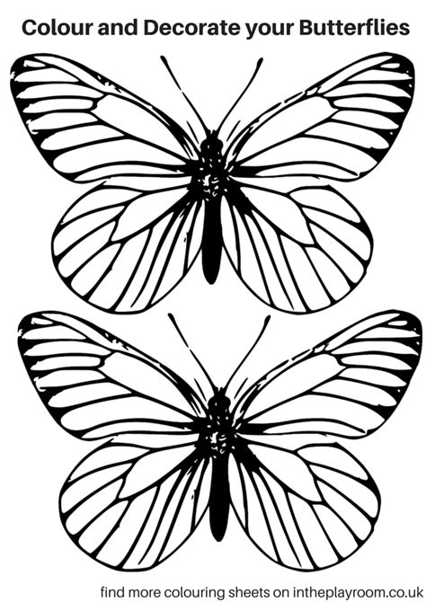 Free Printable Butterfly Colouring Pages In The Playroom