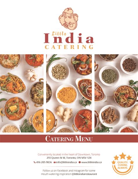 Indian Food Catering Menu PDF Version – Little India Catering