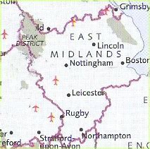 The East Midlands region of England