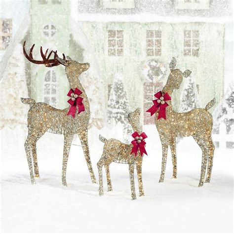 CHRISTMAS REINDEER FAMILY SET OF 3 DEER INDOOR/OUTDOOR 650 LED LIGHTS ...