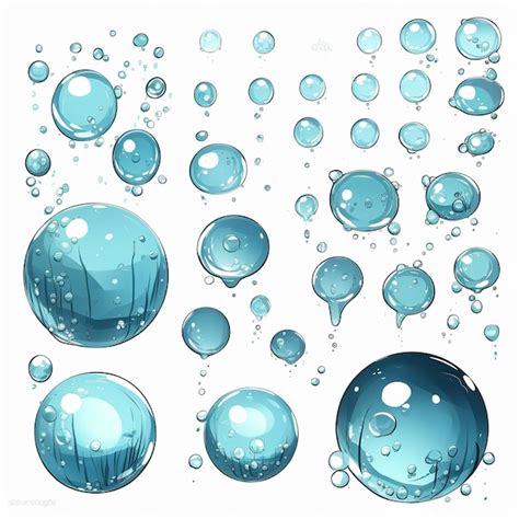 Premium AI Image | Drawn cartoon water bubbles white background high ...