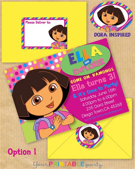 New DORA the Explorer Inspired Deluxe by YourPrintableParty