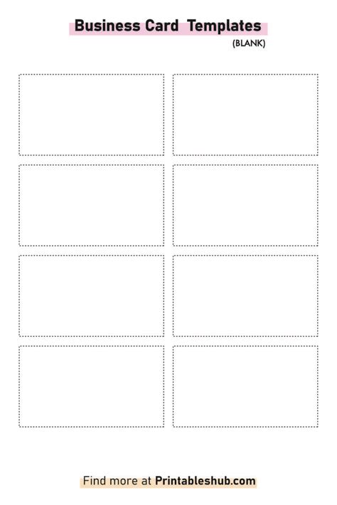 Free Printable Blank Business Card Template with 8 blank business card ...