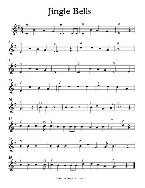 Free Violin Sheet Music – Jingle Bells – Michael Kravchuk