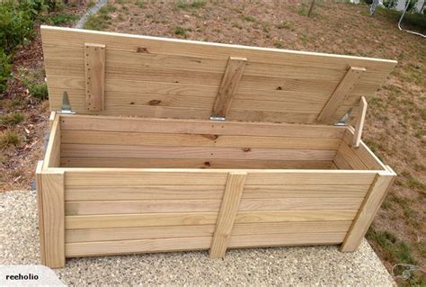 Wooden storage box | Outdoor wood, Garden storage, Diy bench outdoor