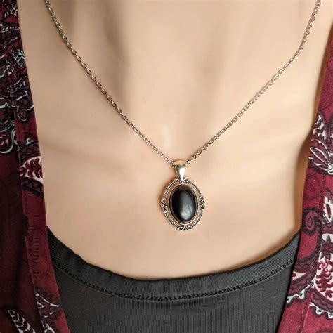 Obsidian Necklace, Obsidian Pendant, Gemstone Jewelry, Black Stone ...