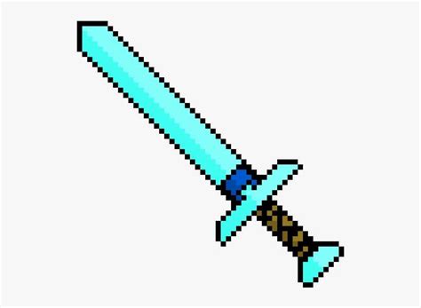 Minecraft Diamond Sword Pixel Art