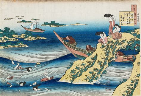 KATSUSHIKA HOKUSAI (1760-1849) POEM BY SANGI NO TAKAMURA | EDO PERIOD ...