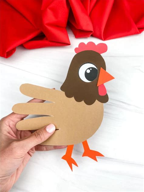 Handprint Chicken Craft For Kids [Free Template]