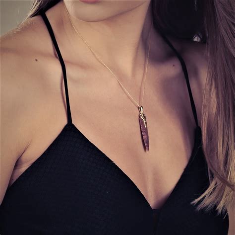 18k Gold Obsidian Necklace Pendant Black Diamonds Boho - Etsy