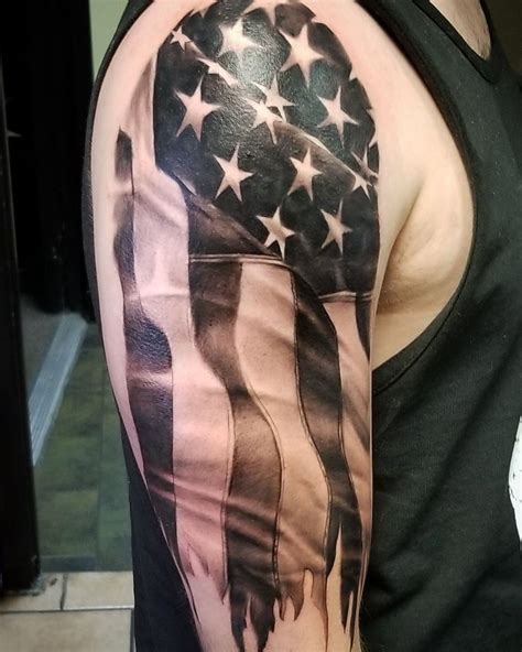 49++ Astonishing Mens american flag shoulder tattoo image HD