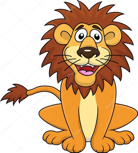 Funny lion cartoon sitting — Stock Vector © idesign2000 #11908241