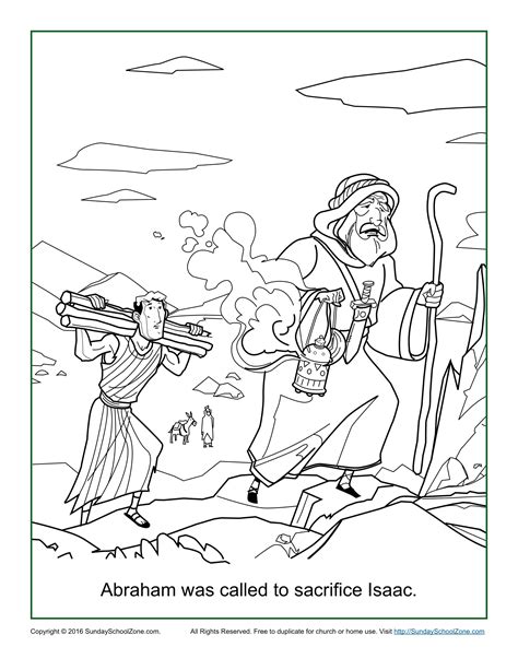 Abraham Was Called to Sacrifice Isaac Coloring Page - Children's Bible ...