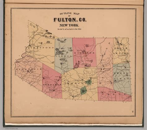 Outline Map of Fulton Co. New York. : Nichols, Beach : Free Download ...