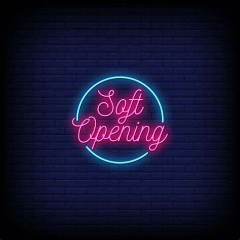 Premium Vector | Soft opening neon signs style text