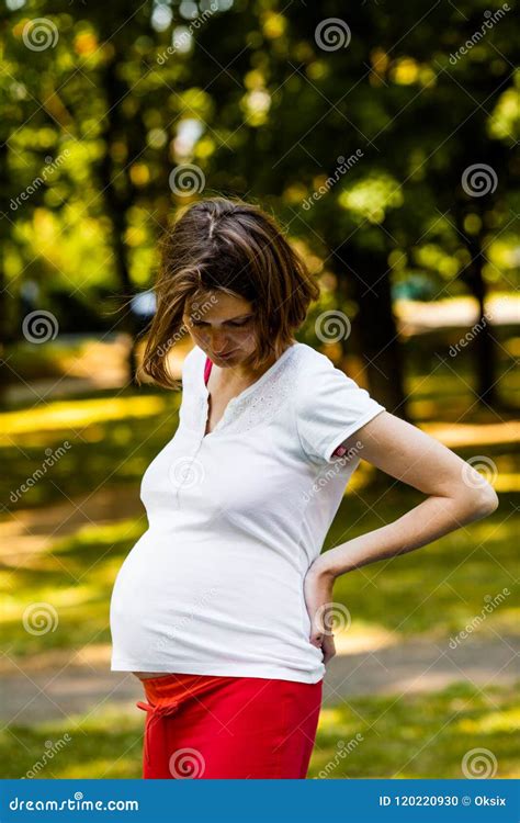 The tired pregnant woman stock photo. Image of parent - 120220930