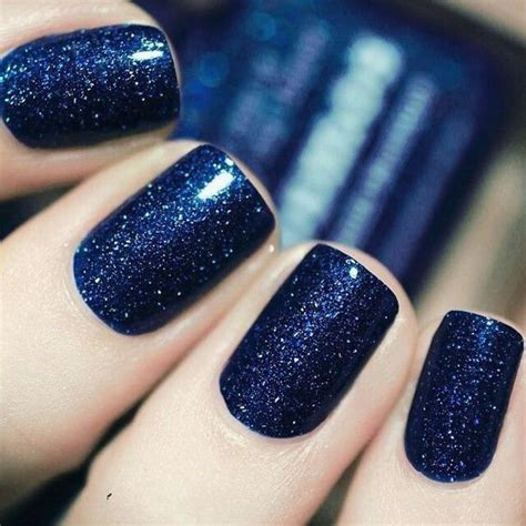 Navy Blue Nail Designs, Navy Blue Nails, Glitter Nails Acrylic, Glitter ...