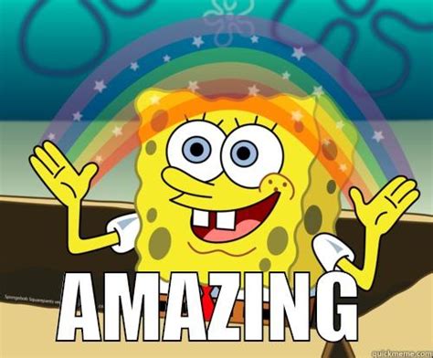 amazing spongebob rainbow - quickmeme