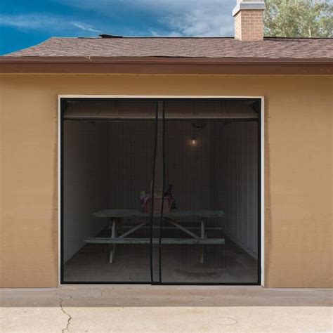 Nature Spring 9.5-ft x 7.5-ft Retractable Single Garage Door Screen in ...